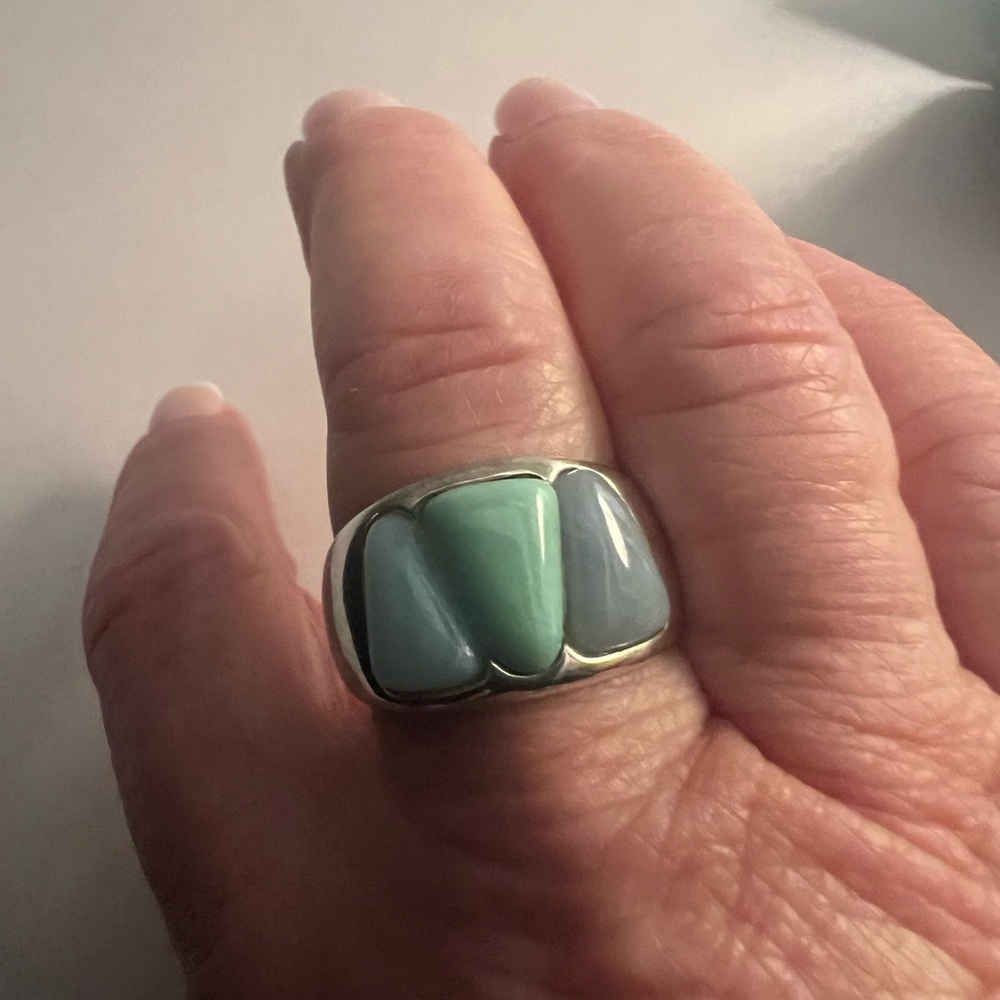 Jay King Lamar & Turquoise Wide Band Ring from HSN - Picture 2 of 4